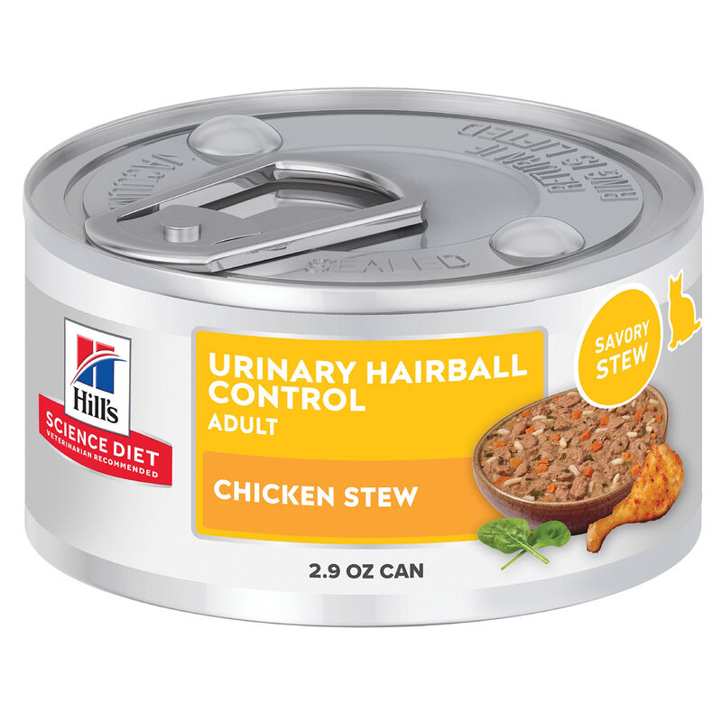 Science Diet, Adult Urinary Hairball - Chicken Vegetable Stew - Wet Cat Food image number null
